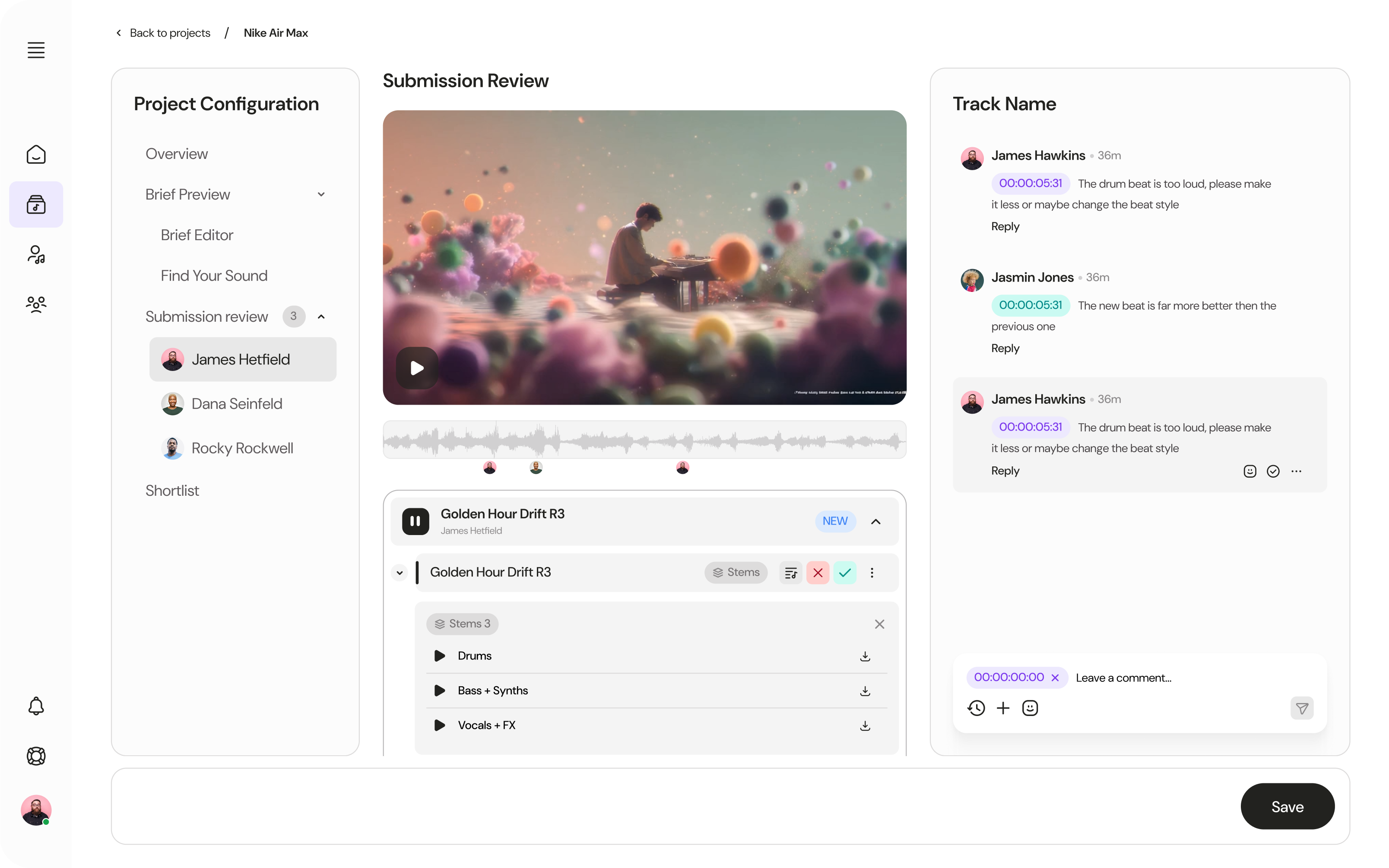 Screenshot of End to End Collaboration feature